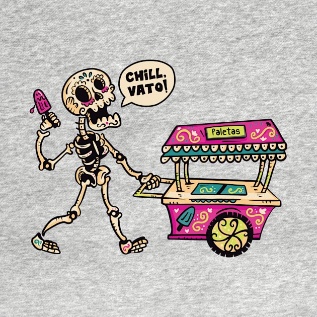 Chill, Vato! // Funny Day of the Dead Sugar Skull Ice Cream by SLAG_Creative